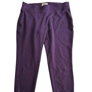 Lands End Serious Sweats Pants Large 14/16 Dark Purple Soft Lined Women's